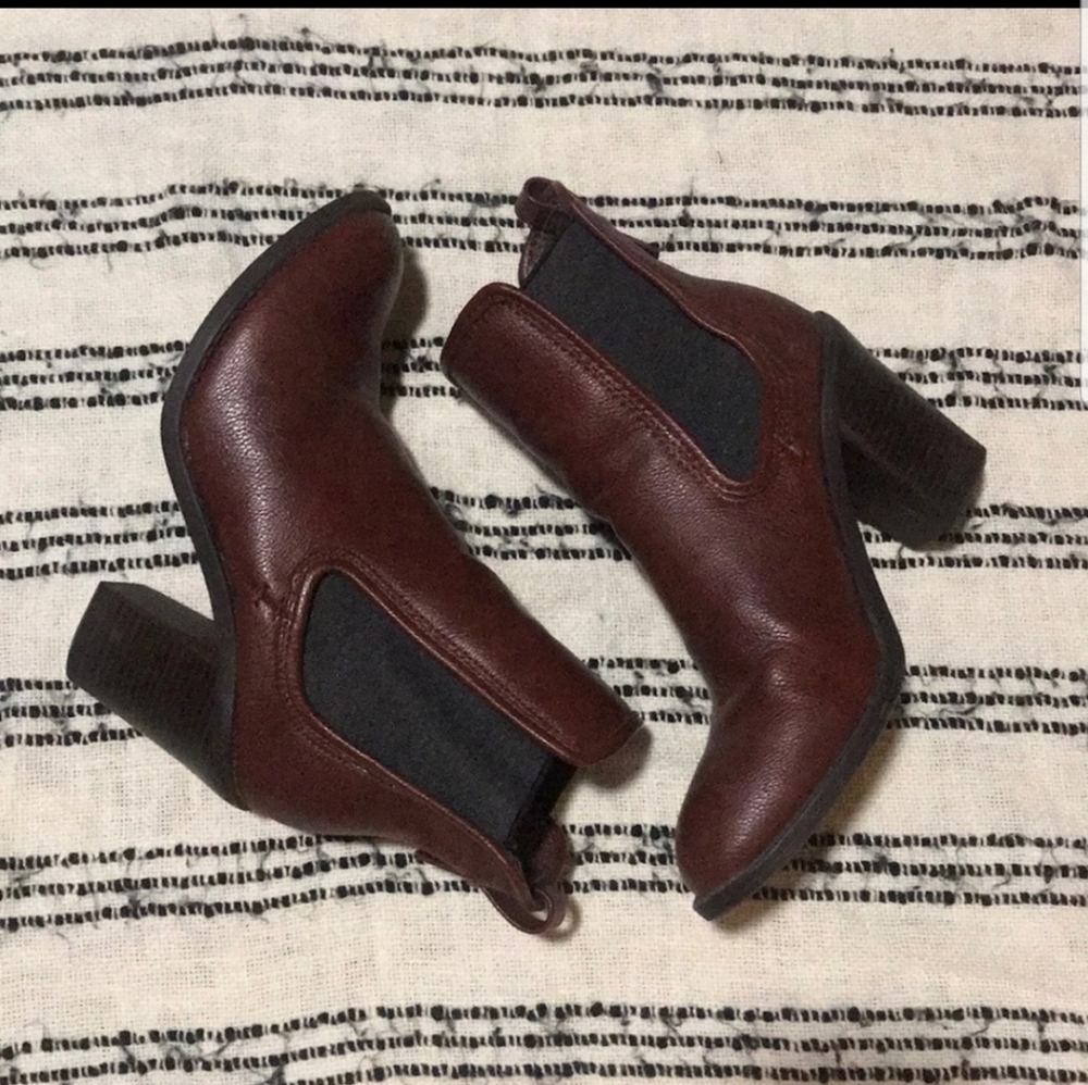 Faux leather booties